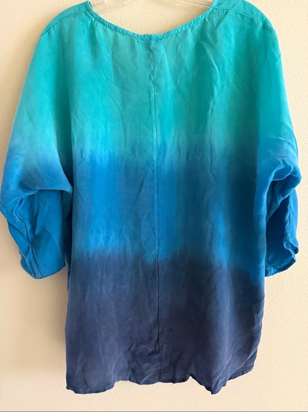 C&C California Teal to Navy Ombre Scoop Neck Tunic